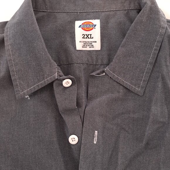 Dickies Work Shirt Mens Size 2XL Long Sleeve Button Up Charcoal Color - Picture 4 of 10